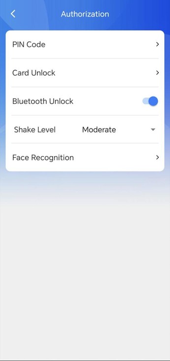 image of authroization section in 'Me' page
